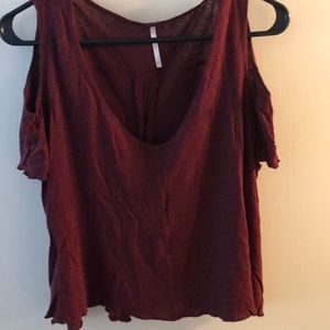 Free People Cold Shoulder Crop T-shirt